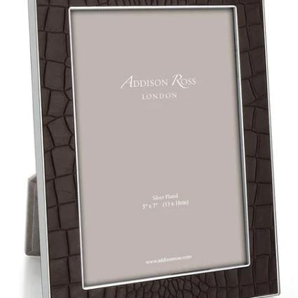 Chocolate Croc & Silver Frame 4x6 - Addison Ross - Gaines Jewelers