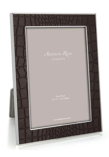 Chocolate Croc & Silver Frame 4x6 - Addison Ross - Gaines Jewelers