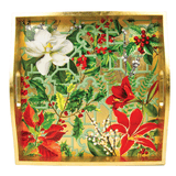 Christmas Garden Lacquer Square Tray - 14x14 - Caspari - Gaines Jewelers