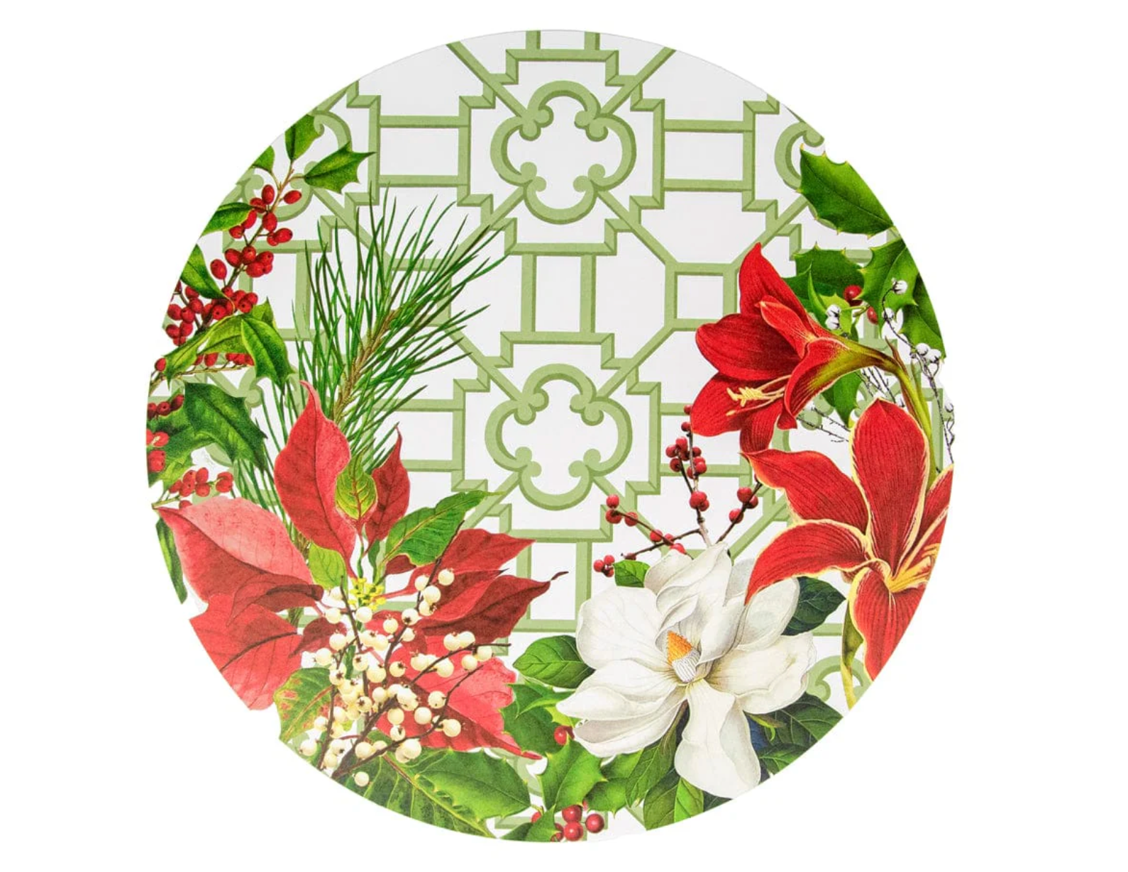 Christmas Garden Paper Placemats - 12 Per Package - Caspari - Gaines Jewelers