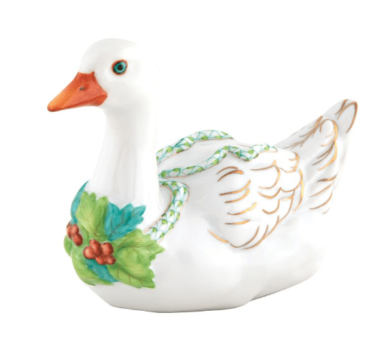 Christmas Goose in Keylime - Herend - Gaines Jewelers