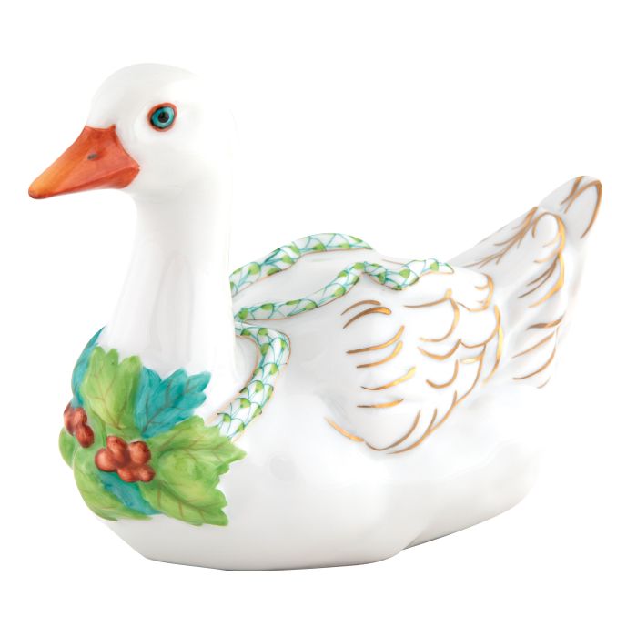 **Christmas Goose - Key Lime - Herend - Gaines Jewelers