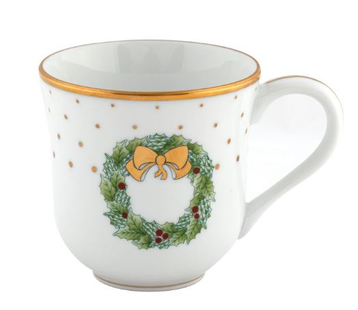 Christmas Mug - Wreath - Herend - Gaines Jewelers