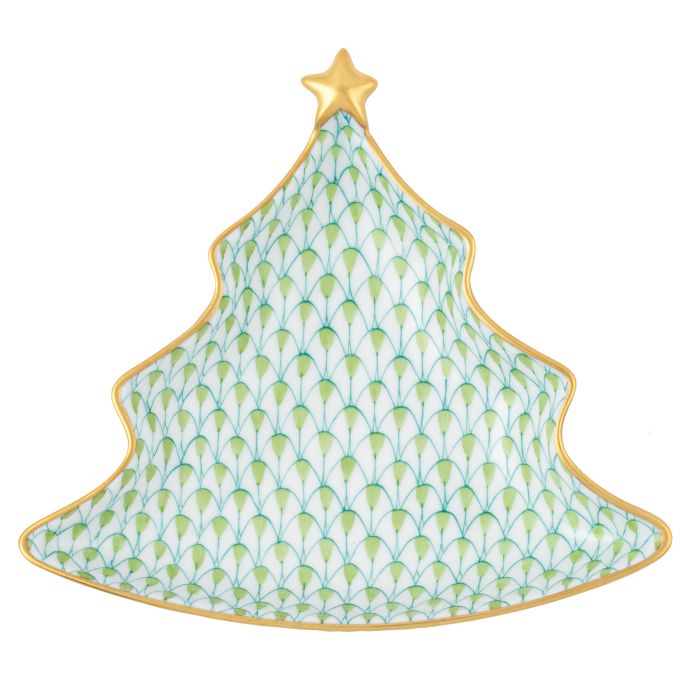 **Christmas Tree Dish - Key Lime - Herend - Gaines Jewelers