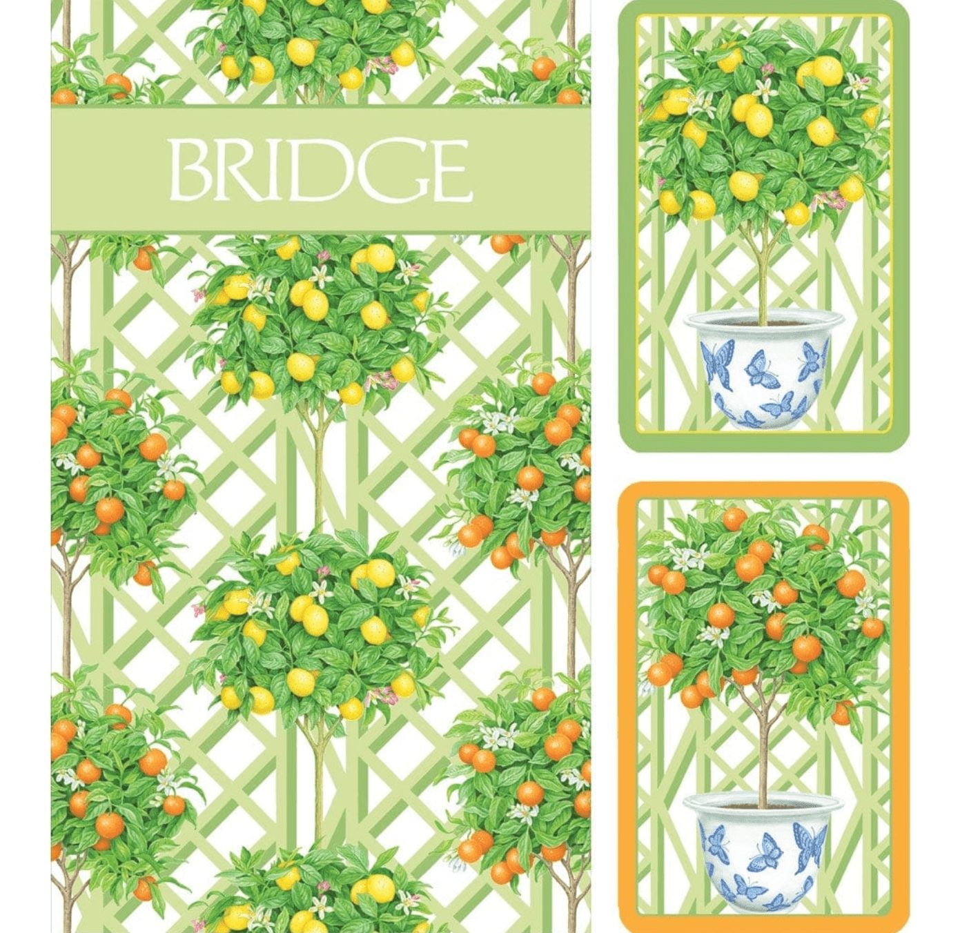 Citrus Topiaries Large Type Bridge Gift Set - Caspari - Gaines Jewelers