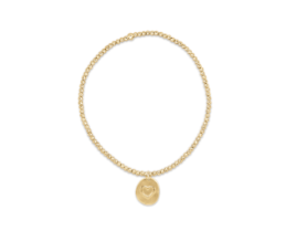 Classic Gold 2mm Bead Bracelet - Inspire Love Small Gold Charm - enewton - Gaines Jewelers
