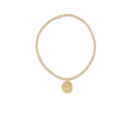 Classic Gold 2mm Bead Bracelet - Inspire Love Small Gold Charm - enewton - Gaines Jewelers