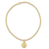 Classic Gold 2mm Bead Bracelet Respect Small Gold Disc - P - enewton - Gaines Jewelers