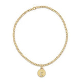 Classic Gold 2mm Bead Bracelet - Respect Small Gold Disc - Q - enewton - Gaines Jewelers