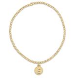 Classic Gold 2mm Bead Bracelet Respect Small Gold Disc - W - enewton - Gaines Jewelers