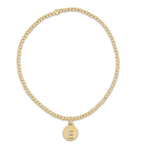 Classic Gold 2mm Bead Bracelet Respect Small Gold Disc - W - enewton - Gaines Jewelers