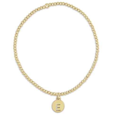 Classic Gold 2mm Bead Bracelet Respect Small Gold Disc - X - enewton - Gaines Jewelers