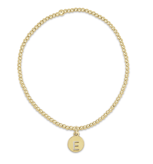 Classic Gold 2mm Bead Bracelet Respect Small Gold Disc - X - enewton - Gaines Jewelers
