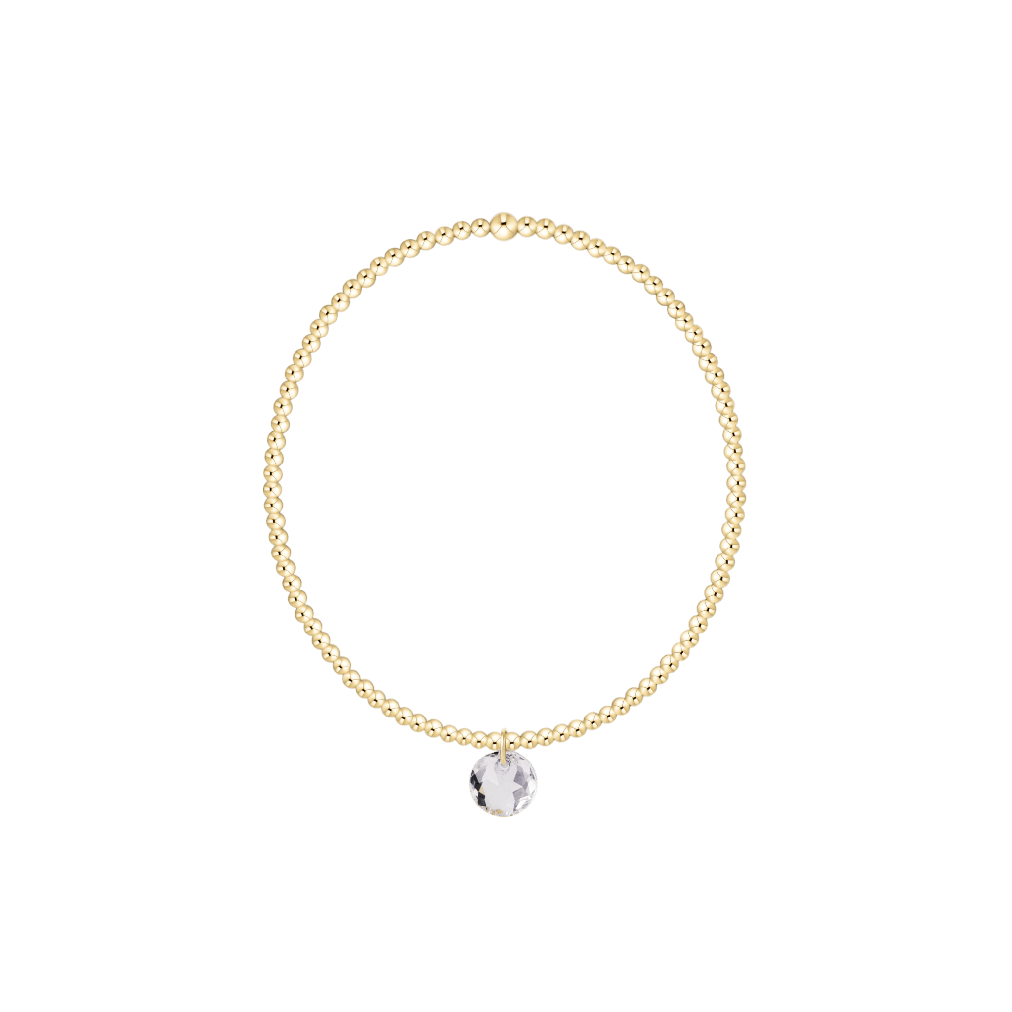 Classic Gold 2mm Bracelet - April Reflection Charm - Enewton - Gaines Jewelers