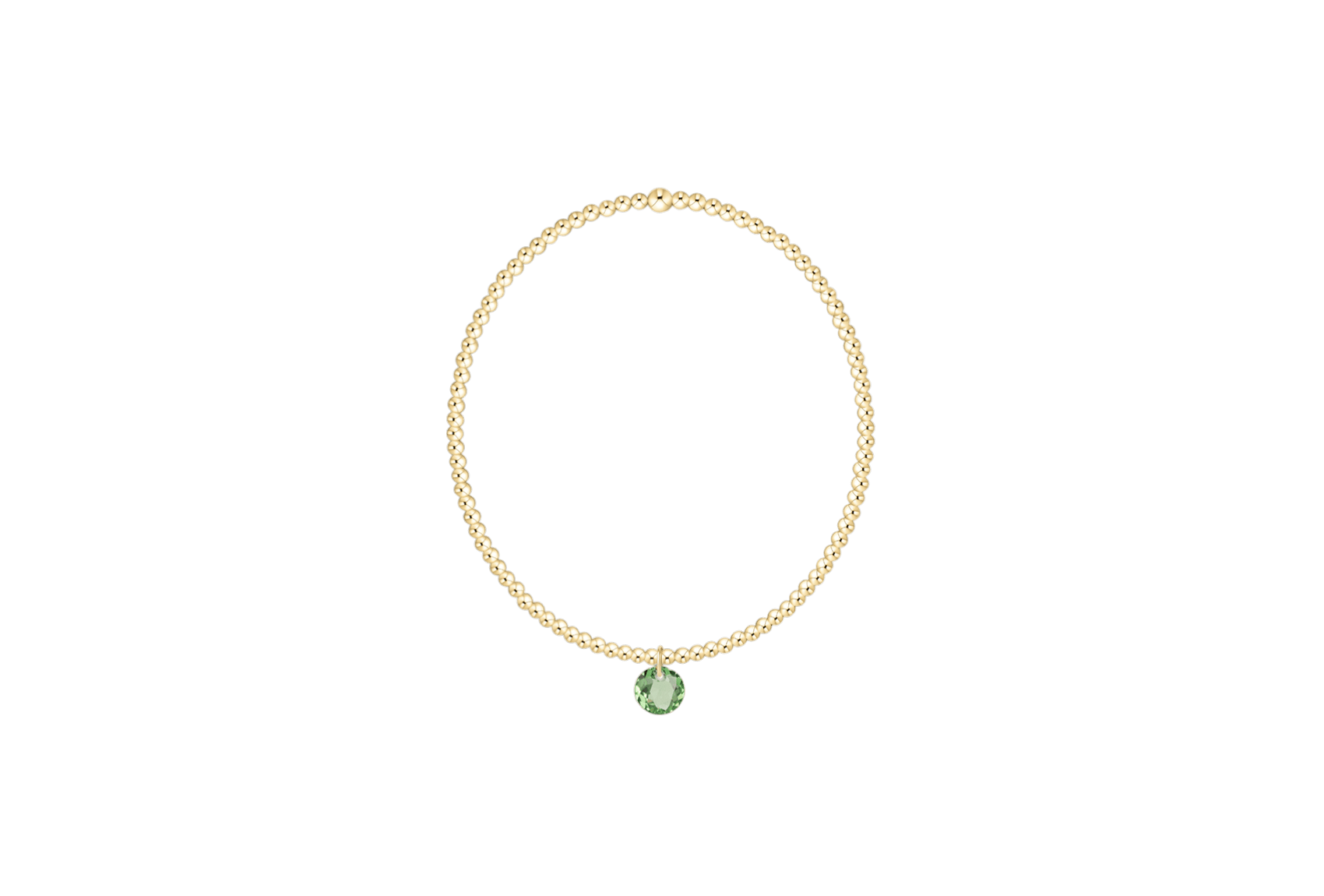 Classic Gold 2mm Bracelet - August Reflection Charm - Enewton - Gaines Jewelers