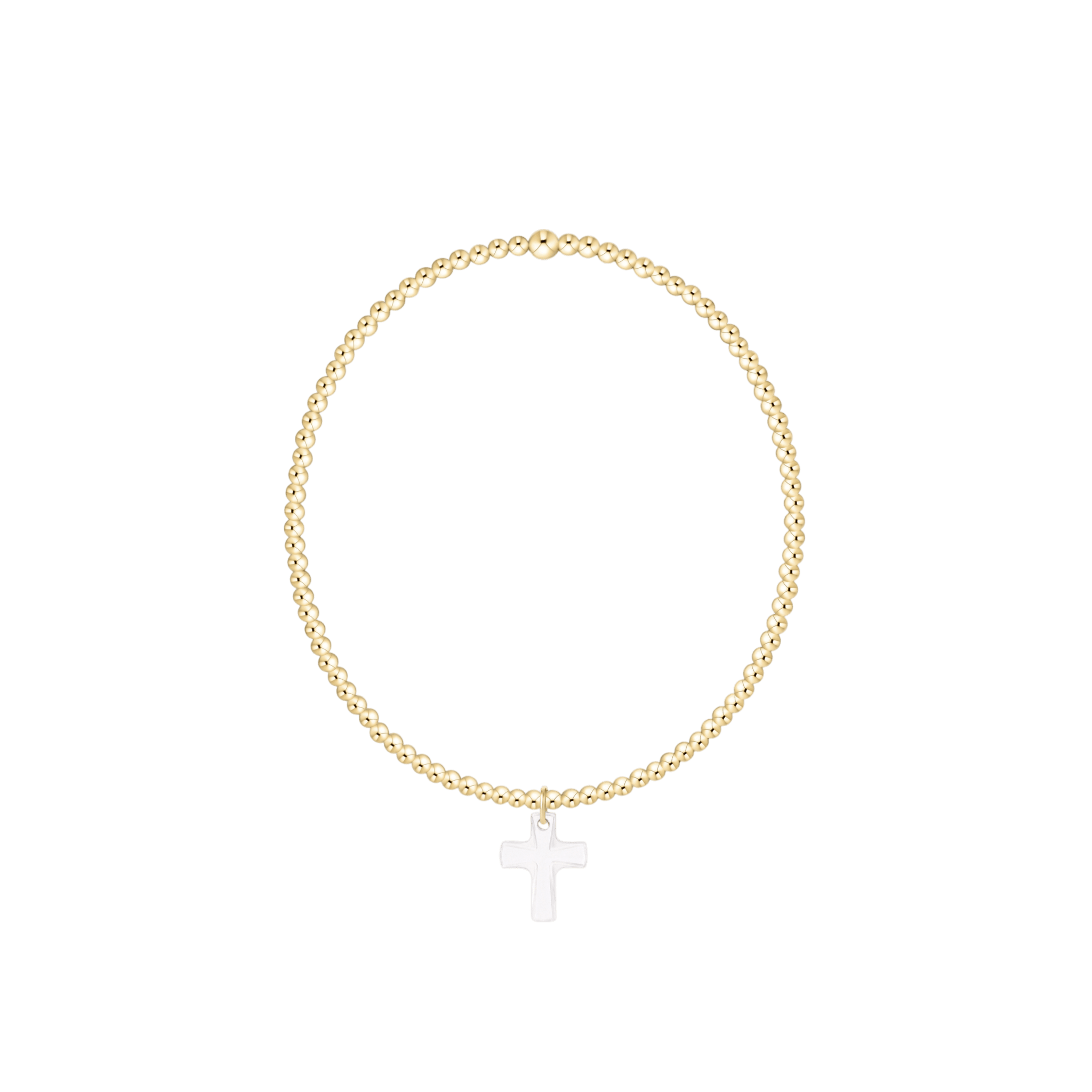 Classic Gold 2mm Bracelet - Blessed Crystal Charm - enewton - Gaines Jewelers