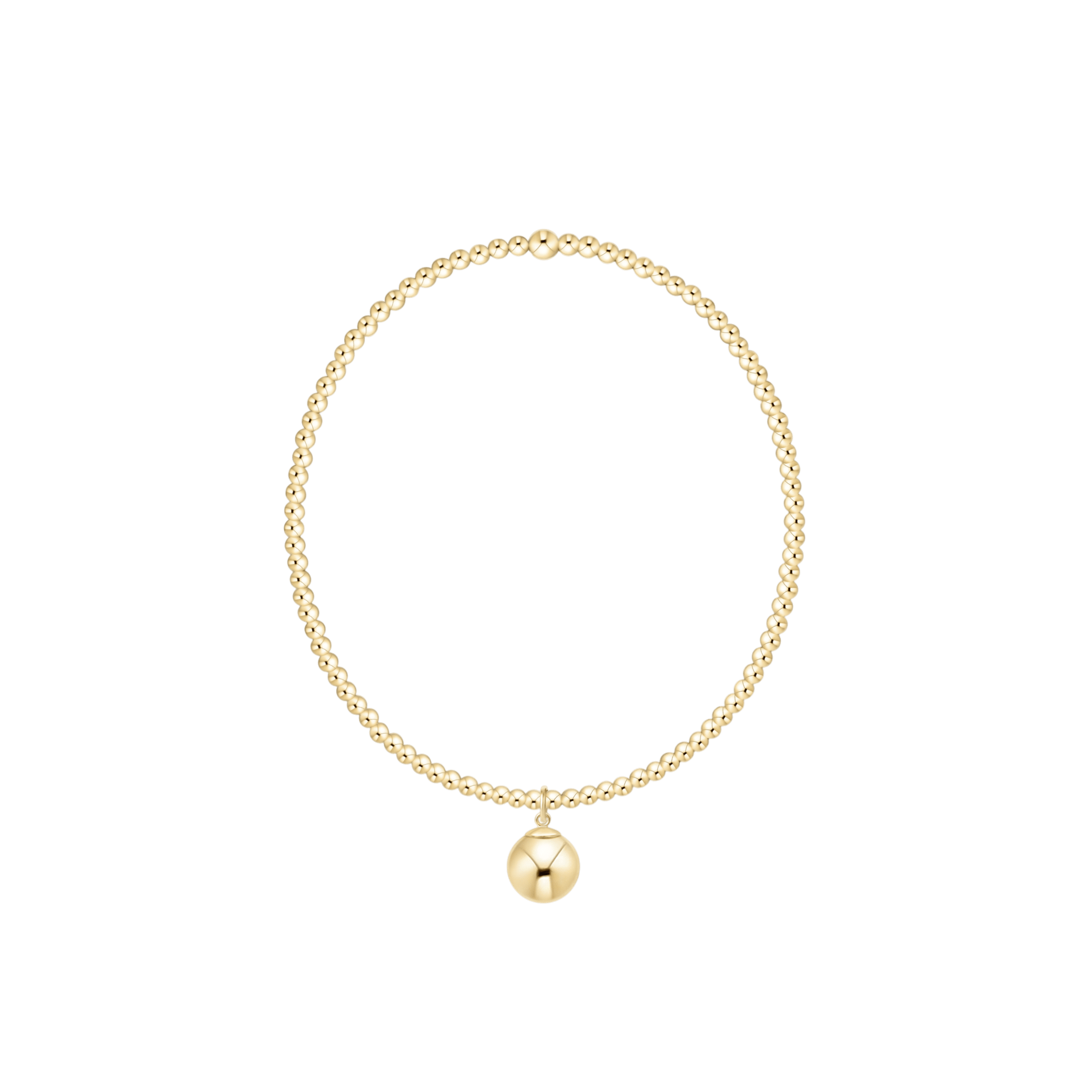 Classic Gold 2mm Bracelet - Classic Gold 8mm Charm - enewton - Gaines Jewelers