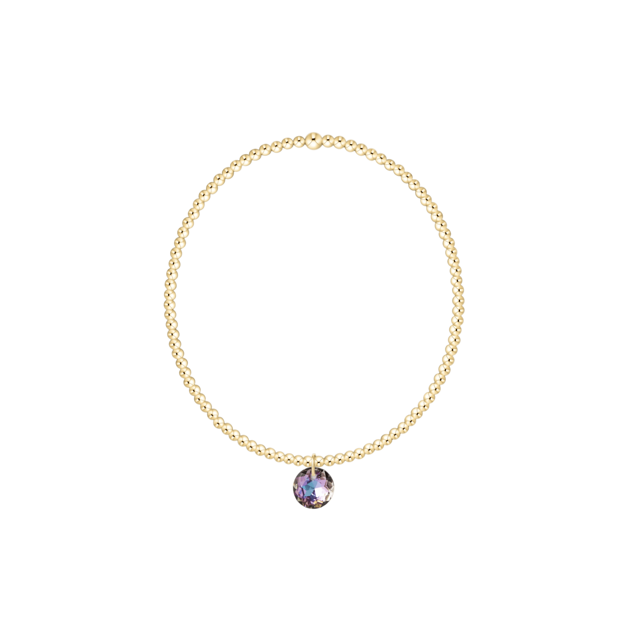 Classic Gold 2mm Bracelet - June Reflection Charm - Enewton - Gaines Jewelers