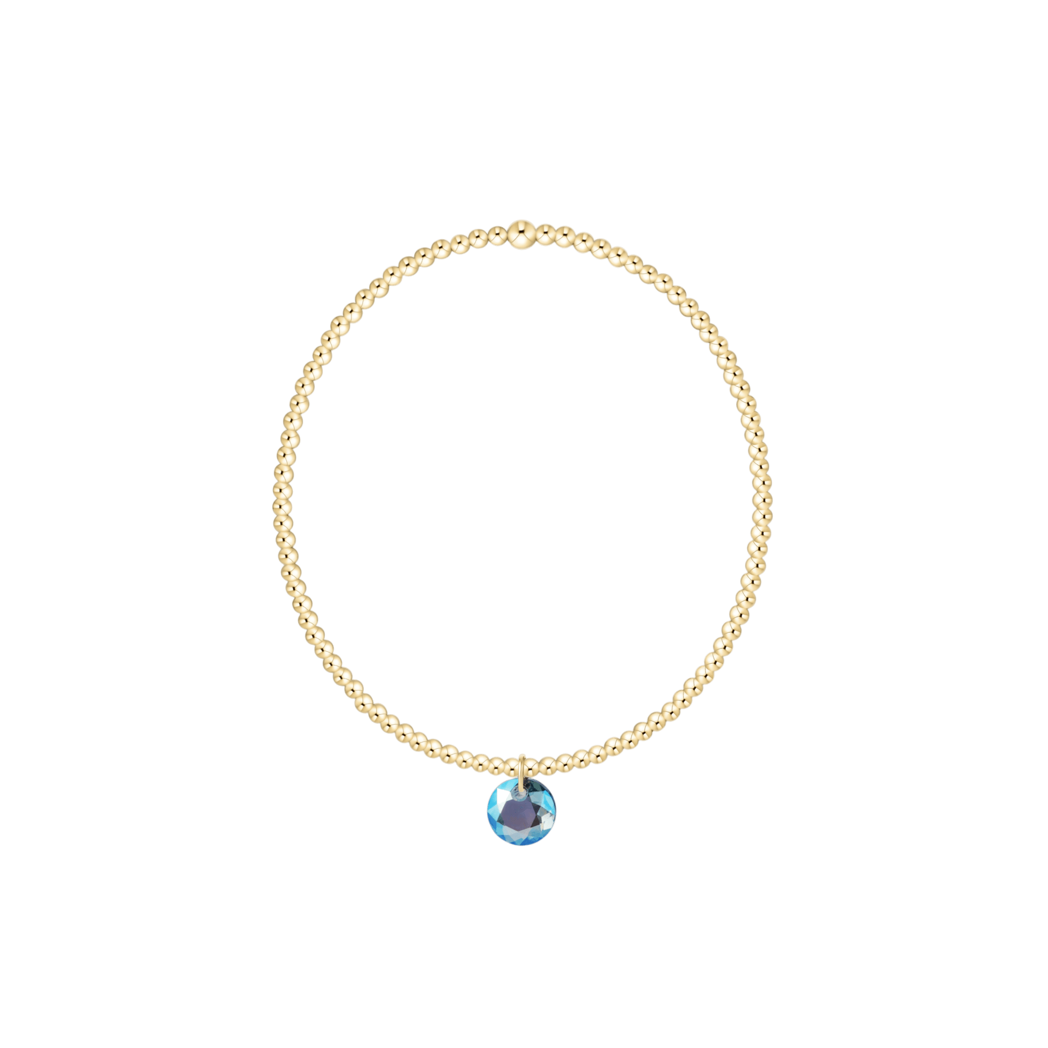 Classic Gold 2mm Bracelet - March Reflection Charm - Enewton - Gaines Jewelers