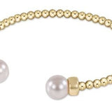 Classic Gold 3mm Bead Cuff - Pearl - enewton - Gaines Jewelers