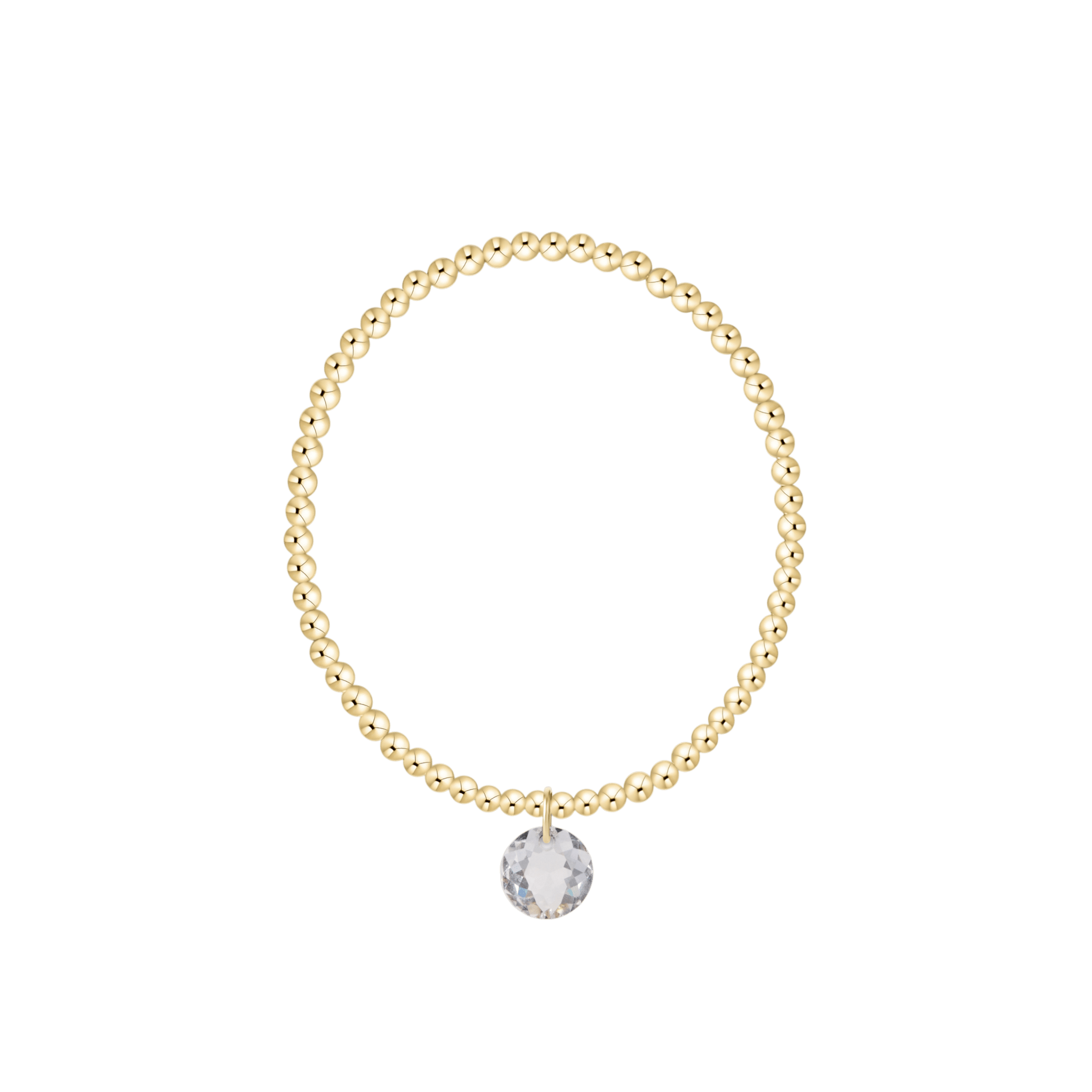 Classic Gold 3mm Bracelet - April Reflection Charm - Enewton - Gaines Jewelers