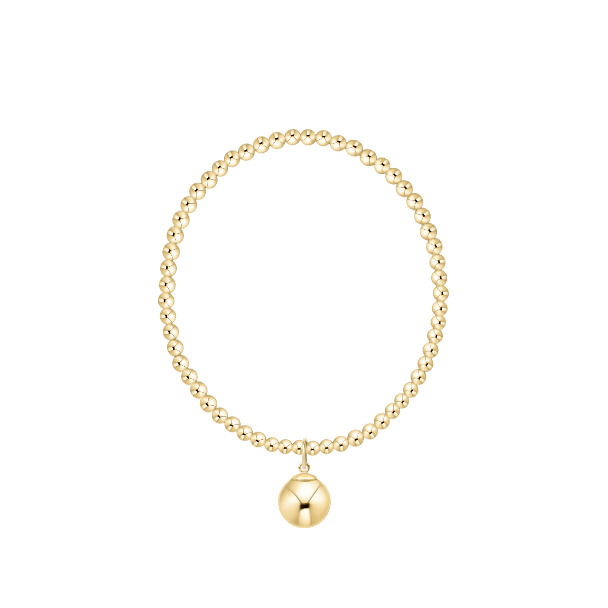 Classic Gold 3mm Bracelet - Classic Gold 10mm Charm - enewton - Gaines Jewelers
