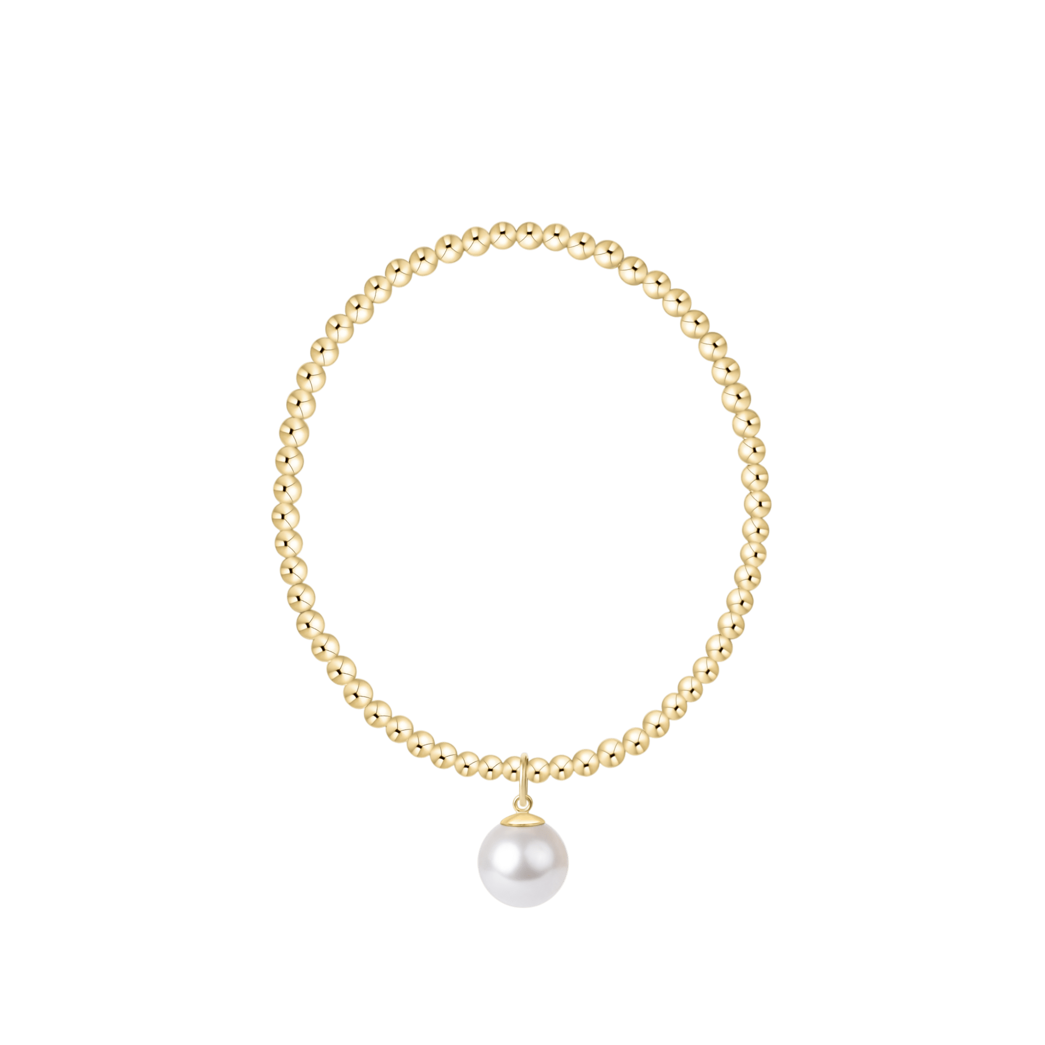 Classic Gold 3mm Bracelet - Classic Pearl 10mm Charm - enewton - Gaines Jewelers