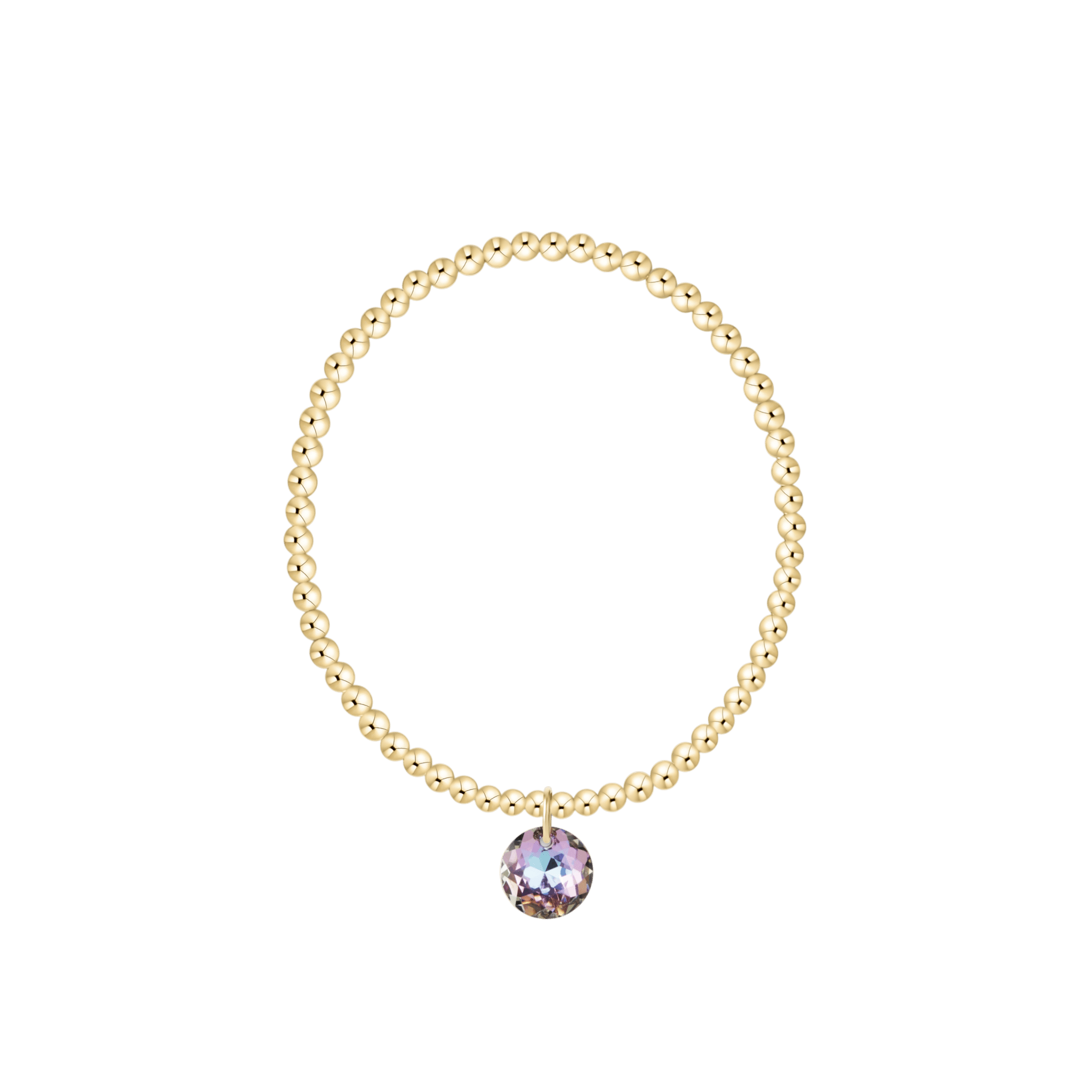 Classic Gold 3mm Bracelet - June Reflection Charm - Enewton - Gaines Jewelers
