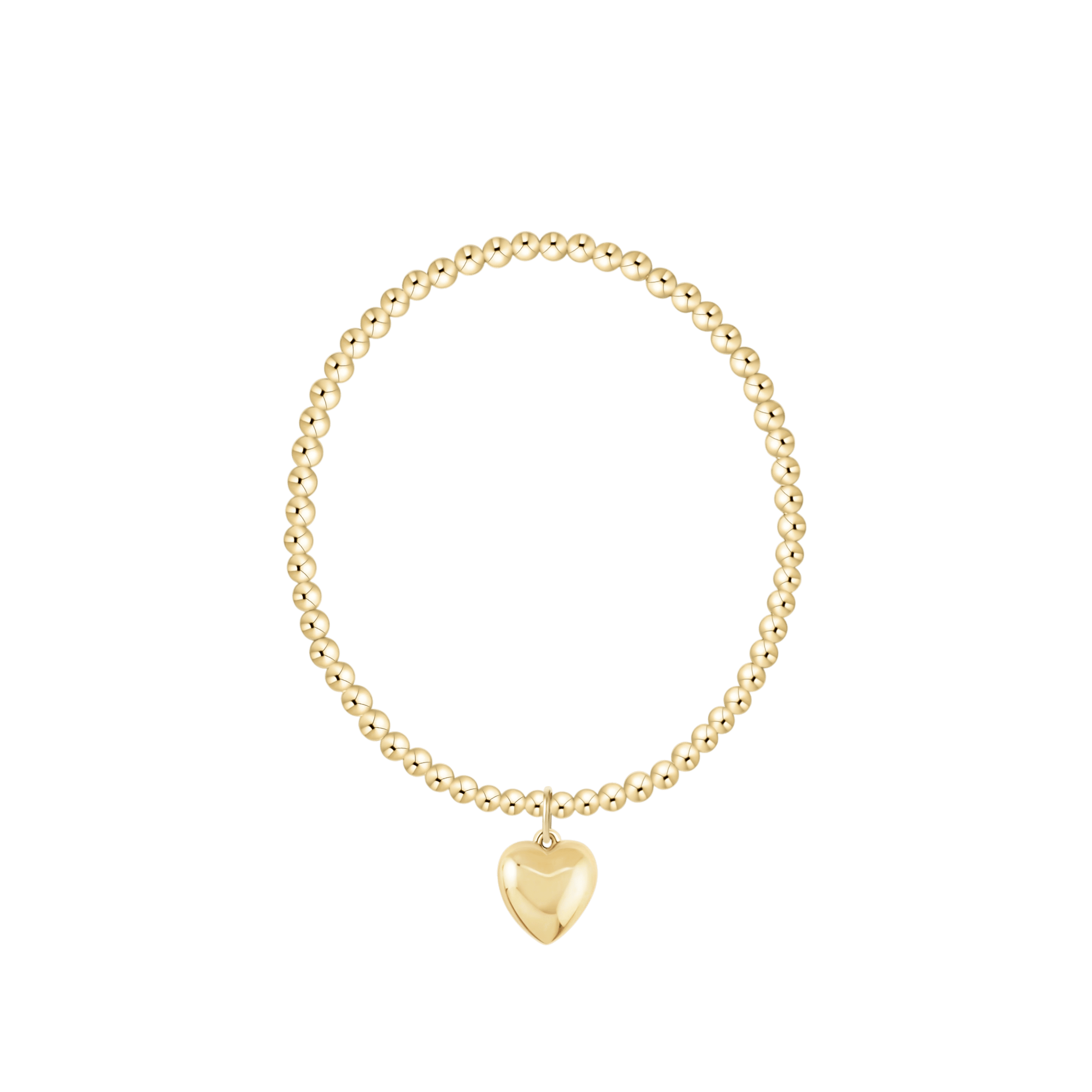 Classic Gold 3mm Bracelet - Love Plush Gold Charm - enewton - Gaines Jewelers