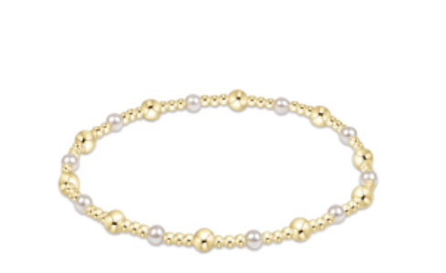 Classic Gold Sincerity Pattern 4mm Bead Bracelet - Enewton - Gaines Jewelers