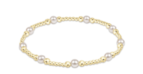 Classic Purpose Pattern 4mm Bead Bracelet - Pearl - Enewton - Gaines Jewelers