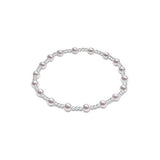 Classic Sincerity Pattern Sterling 4mm Bead Bracelet - Pearl - Gaines Jewelers