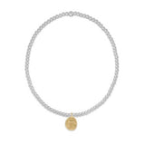 Classic Sterling Mixed Metal 2mm Bead Bracelet - Inspire Small Gold Charm - enewton - Gaines Jewelers