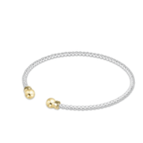 Classic Sterling Mixed Metal 2mm Bead Cuff - Gold - enewton - Gaines Jewelers