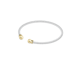 Classic Sterling Mixed Metal 2mm Bead Cuff - Gold - enewton - Gaines Jewelers