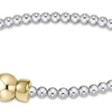 Classic Sterling Mixed Metal 3mm Bead Cuff - Gold - Gaines Jewelers