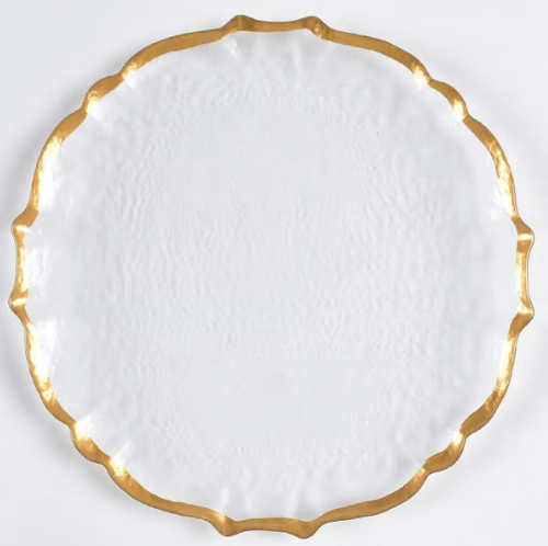 *Clear Baroque Glass Dinner Plate - Vietri - Gaines Jewelers