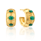 Cleopatra Bold Hoop Earrings - Malachite - Capucine De Wulf - Gaines Jewelers