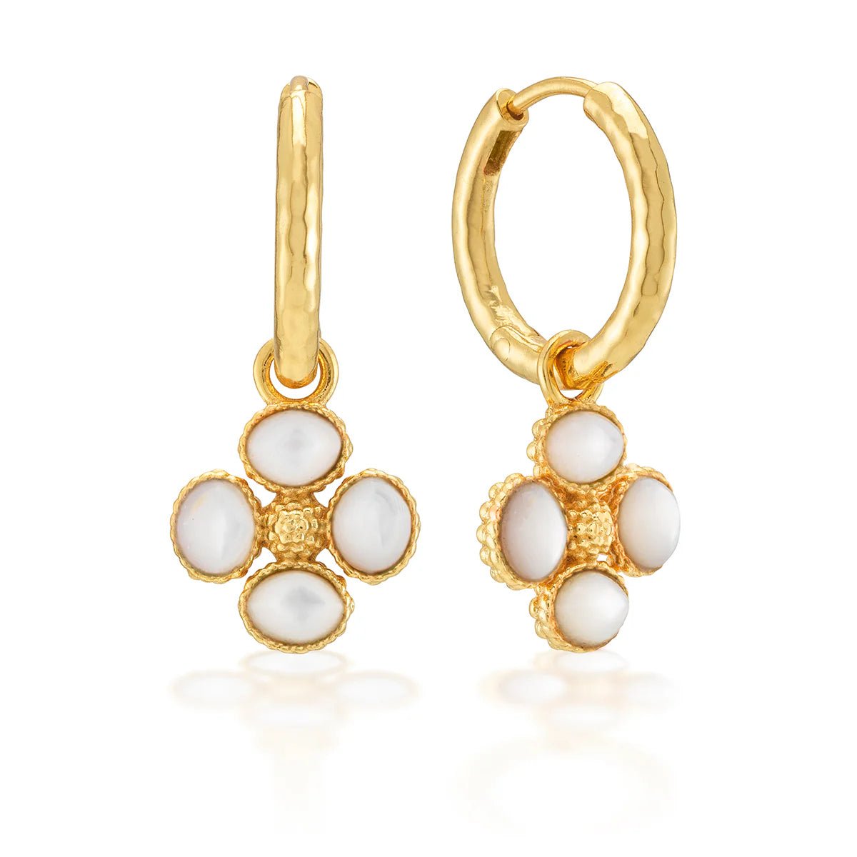 Clover Hoop Earrings with Double Sided Charm - MOP - Capucine De Wulf - Gaines Jewelers