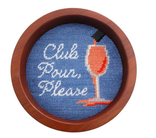 Club Pour Please Rose Wine Bottle Coaster (Stream Blue) Smathers and Branson - Gaines Jewelers