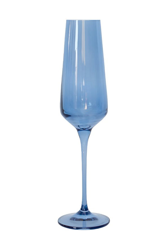 Cobalt Champagne Flute - Estelle Colored Glass - Gaines Jewelers