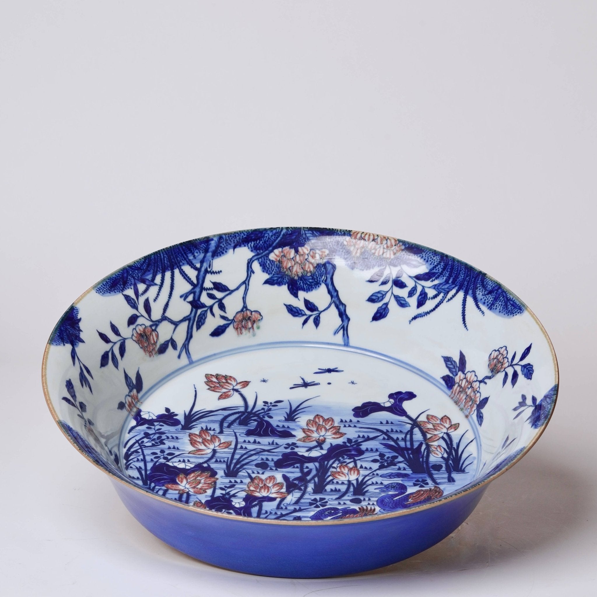 Cobalt Guild Porcelain Lotus and Ducks Dish - Thumbnail 2