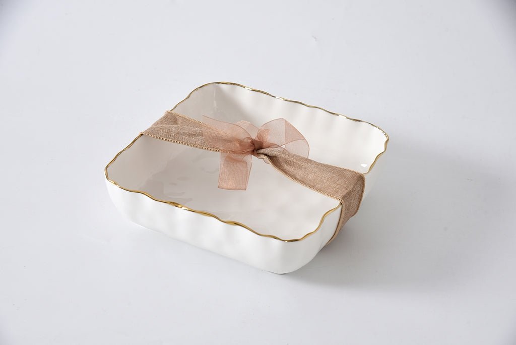 Cocktail Napkin Holder - White and Gold - Pampa Bay - Gaines Jewelers
