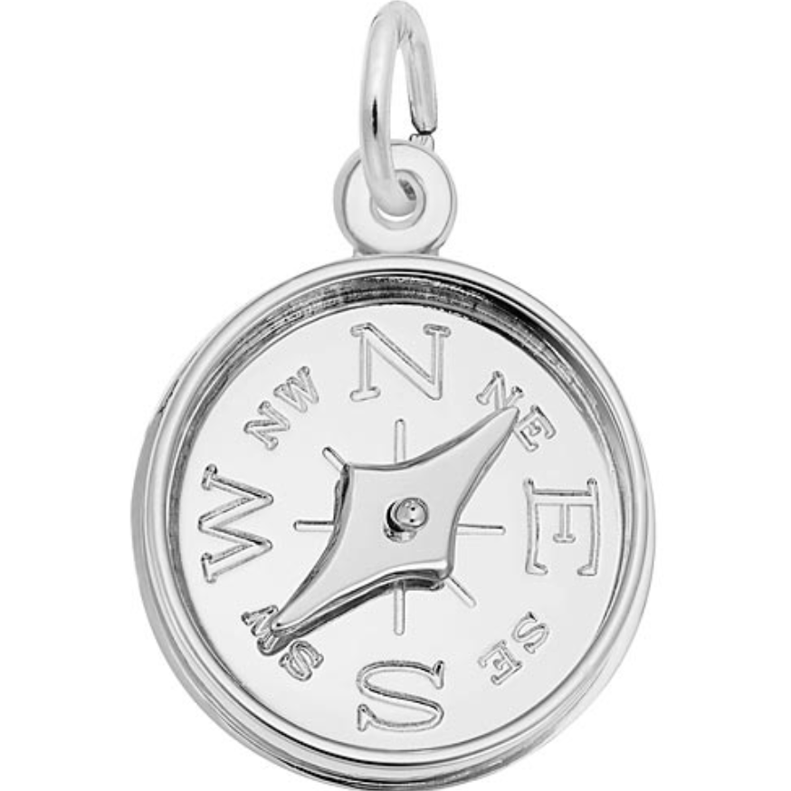 Compass Charm Sterling Sliver - Rembrandt Charms - Gaines Jewelers