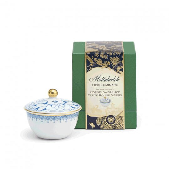 Cornflower Lace Heirluminare Petite Round Box - Mottahedeh - Gaines Jewelers