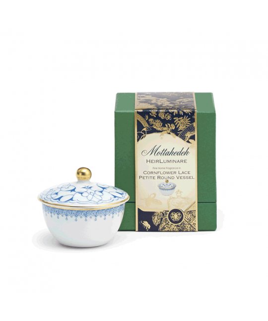 Cornflower Lace Heirluminare Petite Round Box - Mottahedeh - Gaines Jewelers