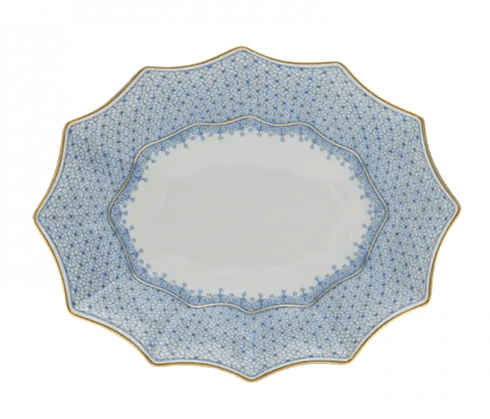 Cornflower Lace Small Fluted Tray - Mottahedeh - Gaines Jewelers