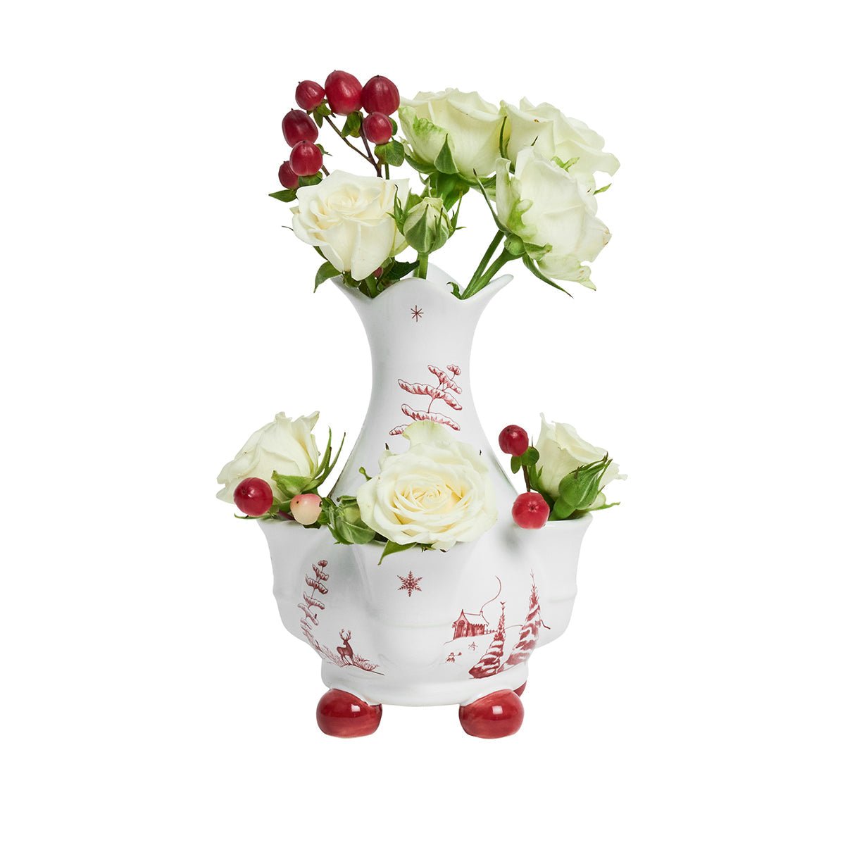 Country Estate Winter Frolic 6" Tulipiere Vase - Ruby - Juliska - Gaines Jewelers