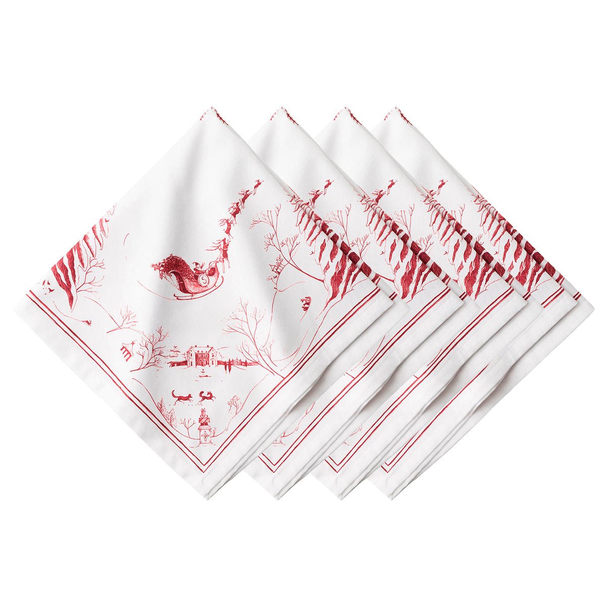 Country Estate Winter Frolic Napkin Set of 4 - Ruby - Juliska - Gaines Jewelers