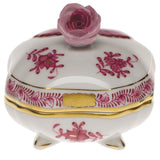 Covered Bonbon with Rose - Raspberry - Herend - Gaines Jewelers